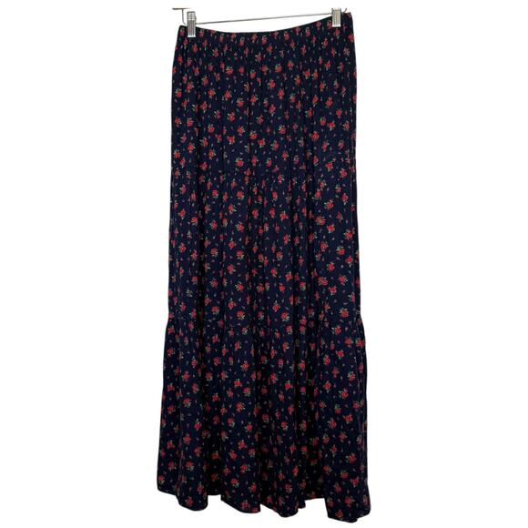 NWT Aerie tiered maxi skirt navy blue size Small - Picture 1 of 7